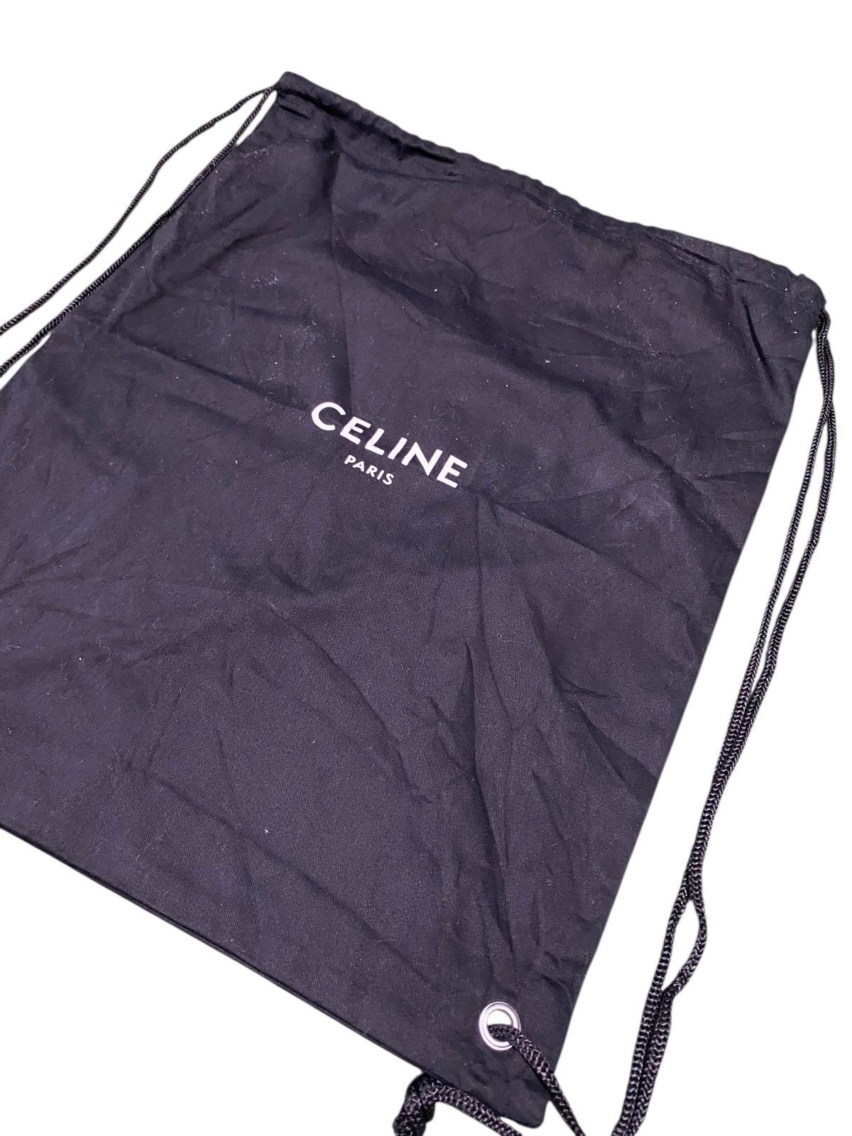 Celine paris drawstring cotton bag small logo 90s style