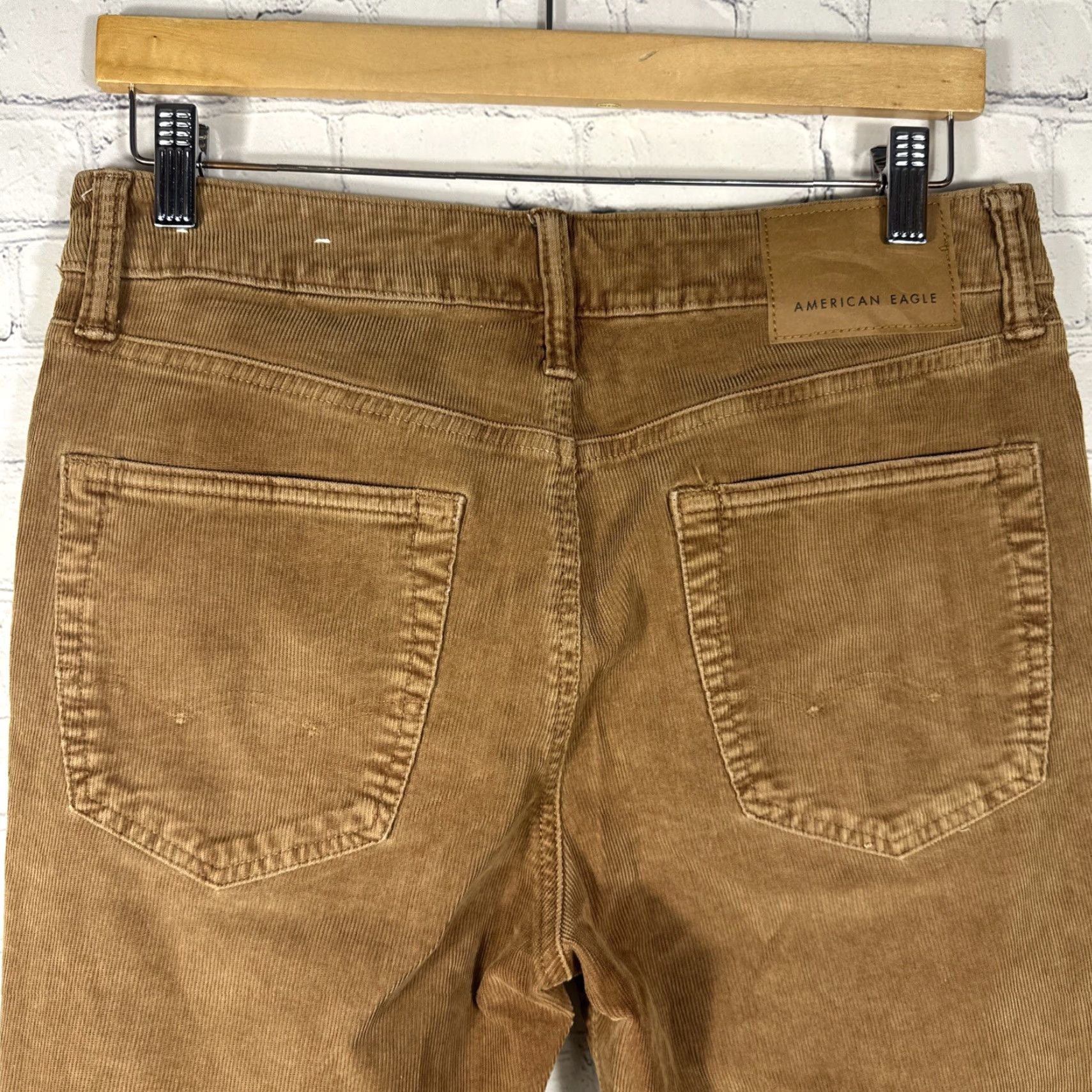 American Eagle Outfitters American Eagle Pants Mens 32X32 Flat Front Chino Corduroy Brown Preppy Size US 32 / EU 48 - 4 Thumbnail