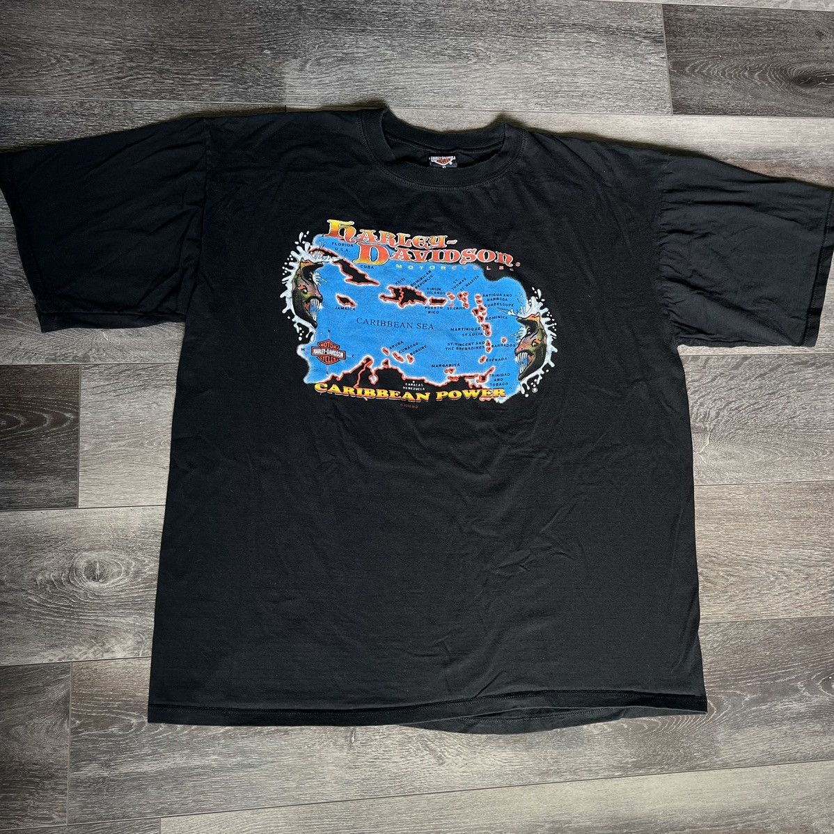 Harley Davidson × Vintage Vintage Y2K Harley Davidson Caribbean Aruba Graphic Logo Tee Size US XL / EU 56 / 4 - 1 Thumbnail