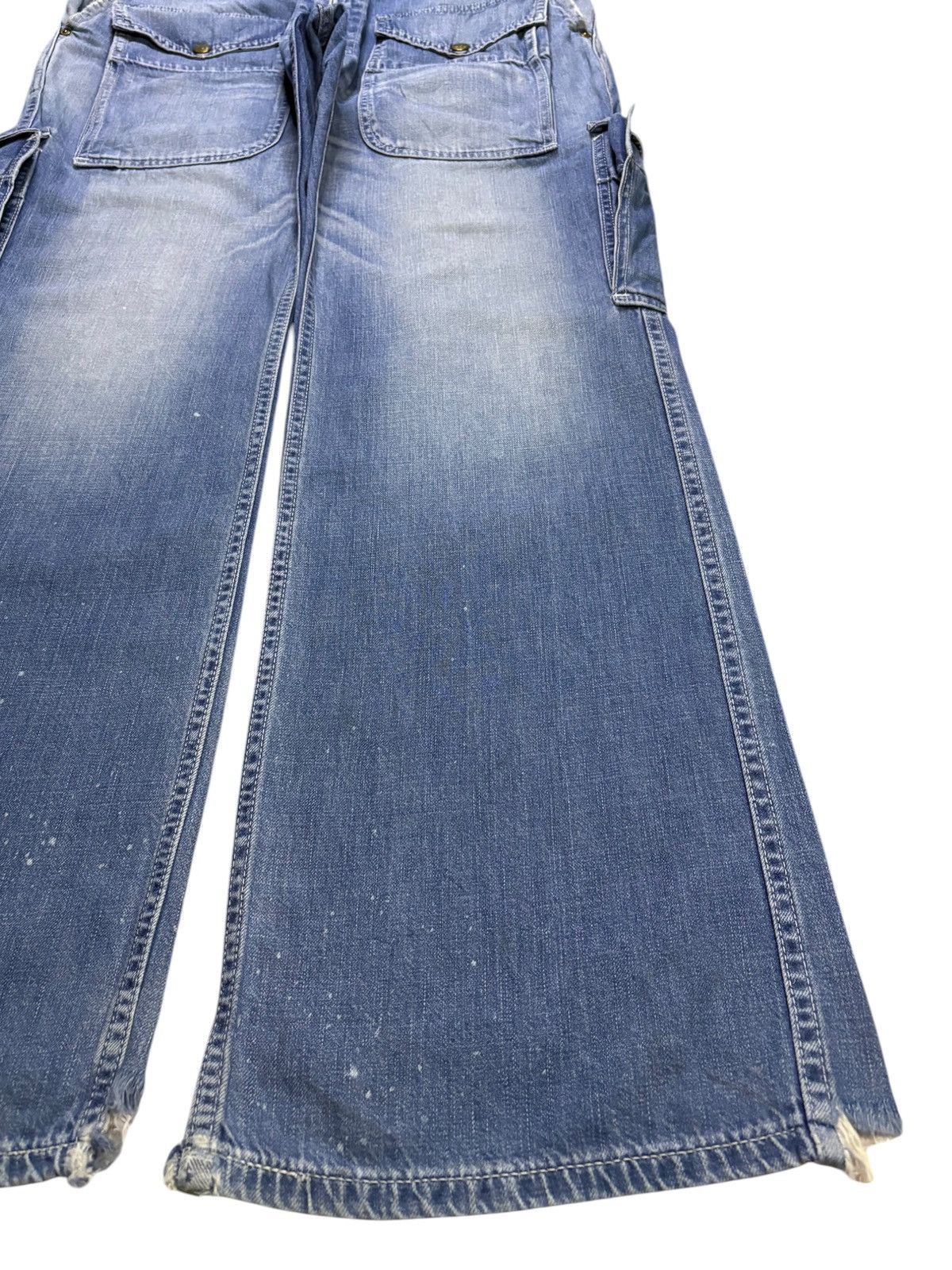 Lee Vintage Lee Sanforized Cargo Bush Pant Distress Flare Jeans Size US 35 - 7 Thumbnail