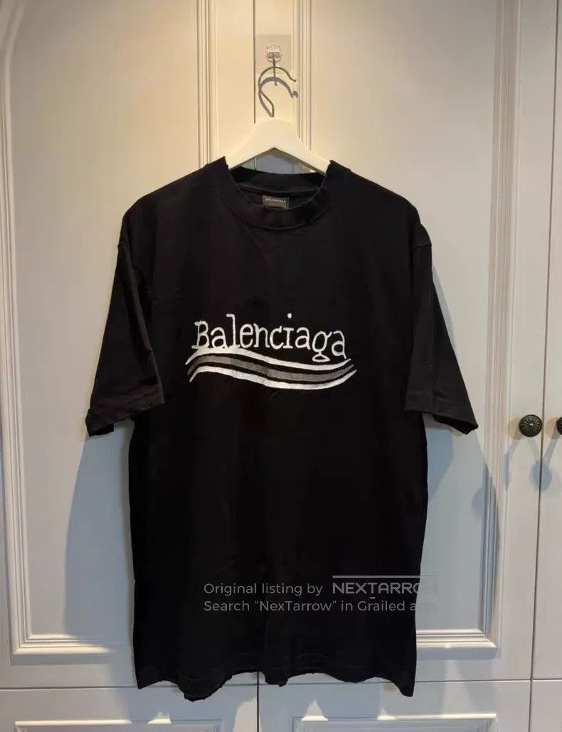 Balenciaga Balenciaga Black Distressed Graffiti Coca-Cola Short Sleev Size US XS / EU 42 / 0 - 1 Thumbnail