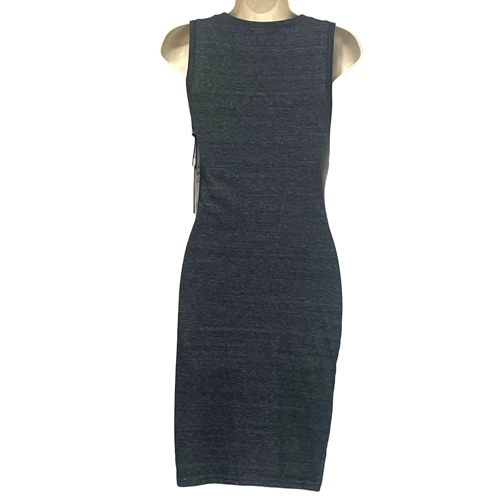 Treasure & Bond Treasure & Bond Ruched Side Sleeveless Dress Medium Charcoal Size XS / US 0-2 / IT 36-38 - 4 Thumbnail