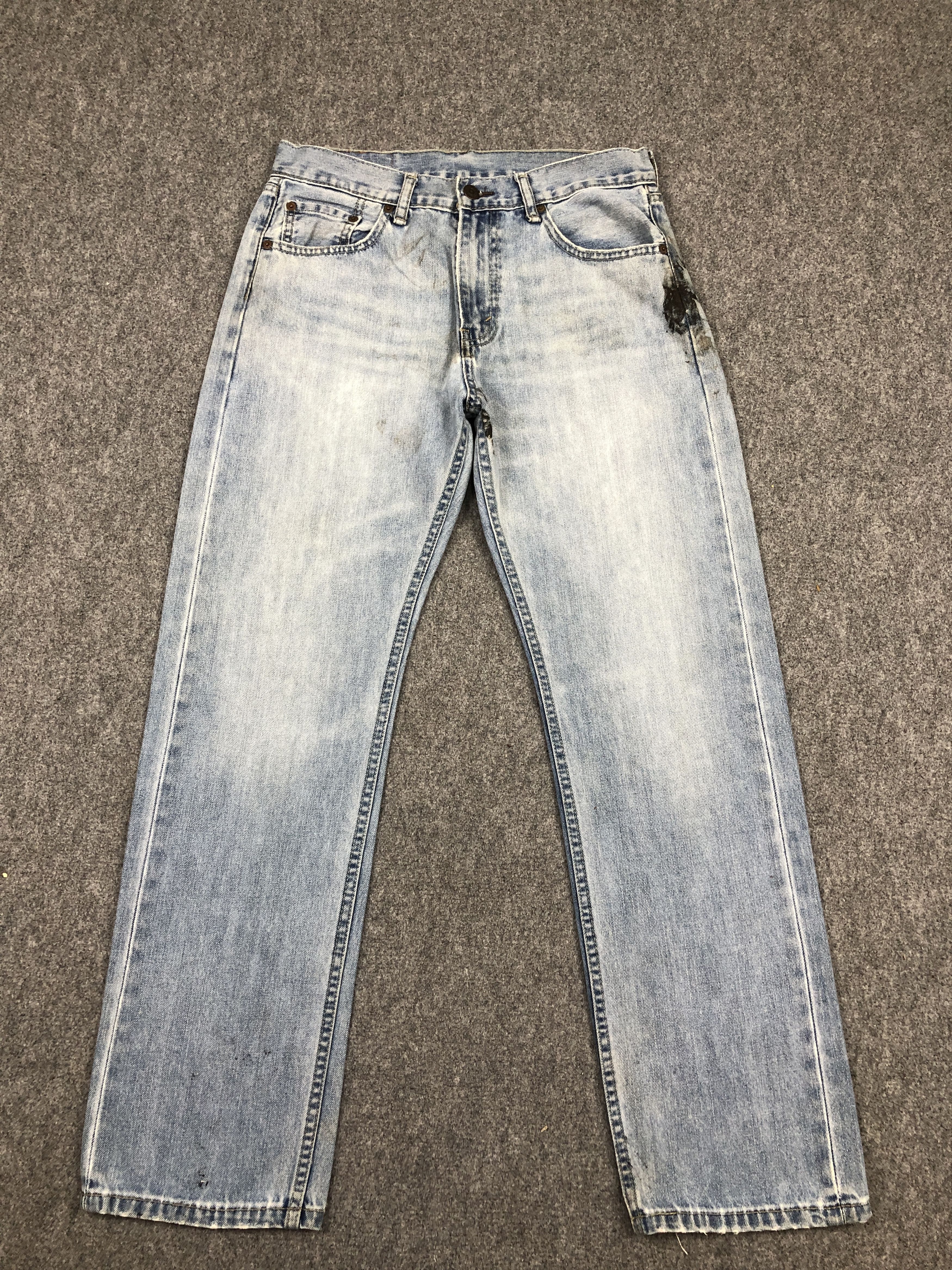 image of Faded Blue Vintage Levis 505 Jeans in Blue Denim, Men's (Size 29)