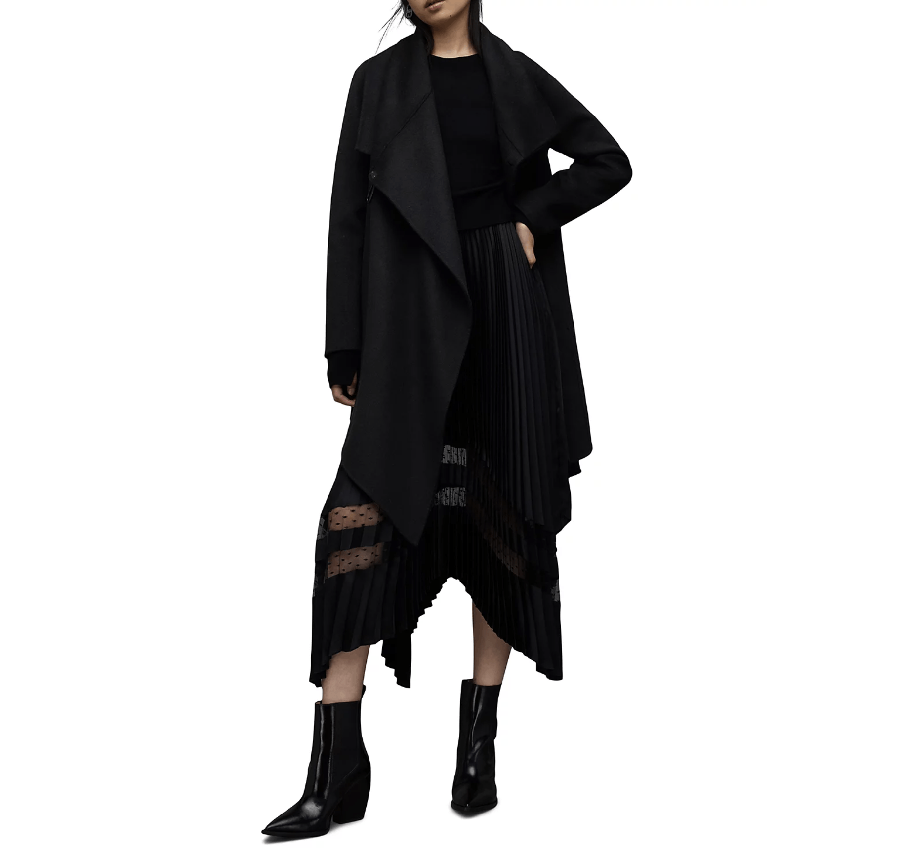 Allsaints ALLSAINTS Monument Eve Waterfall Coat Size S / US 4 / IT 40 - 7 Thumbnail