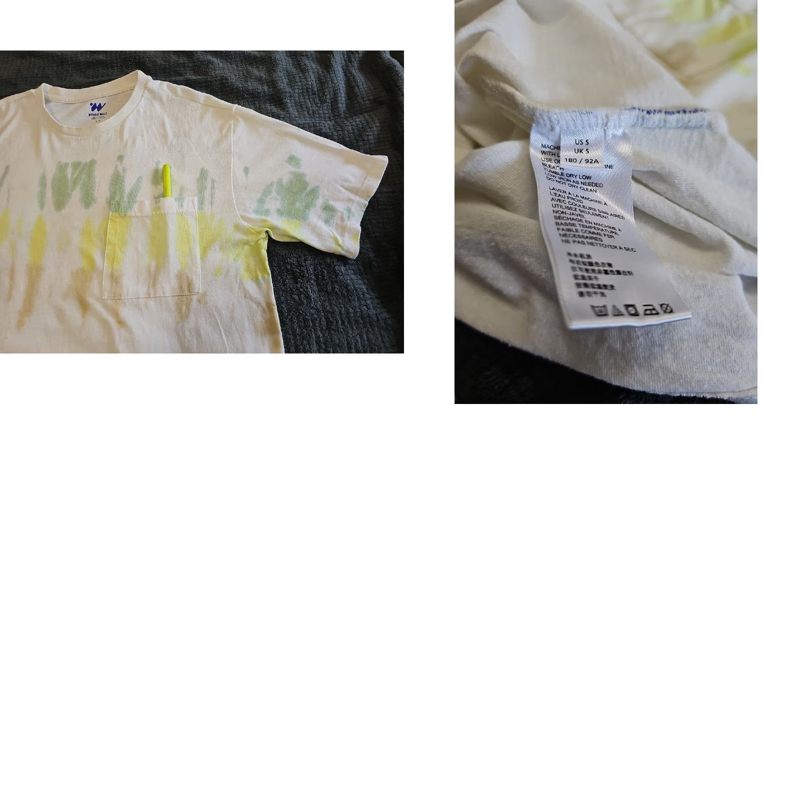 Walls Without Walls T-Shirt Short Sleeve Pocket Tie-Dye Multicolor Small Mens Womens Unisex Adults Crew Neck Small Pocket TShirt Size US S / EU 44-46 / 1 - 8 Thumbnail