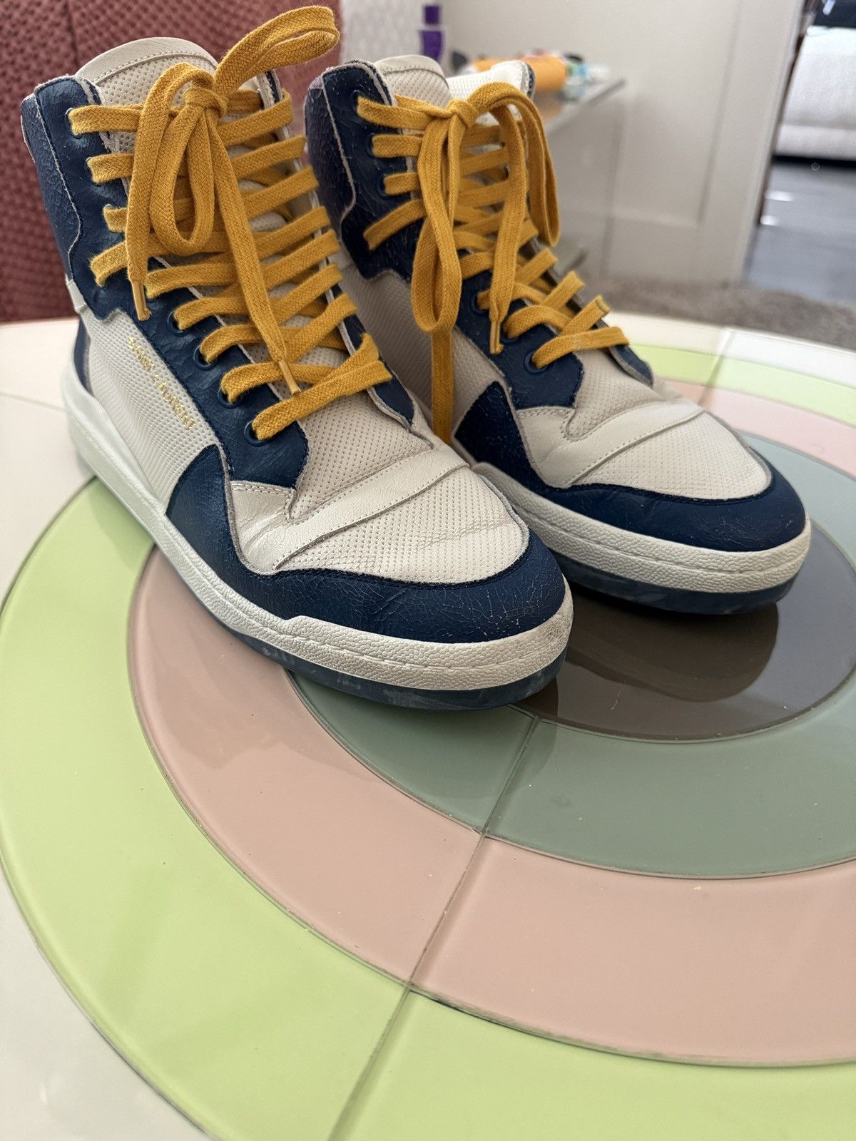 Saint Laurent Paris SL24 Saint Laurent Mid Top Sneakers 610618 Size US 10 / EU 43 - 6 Thumbnail