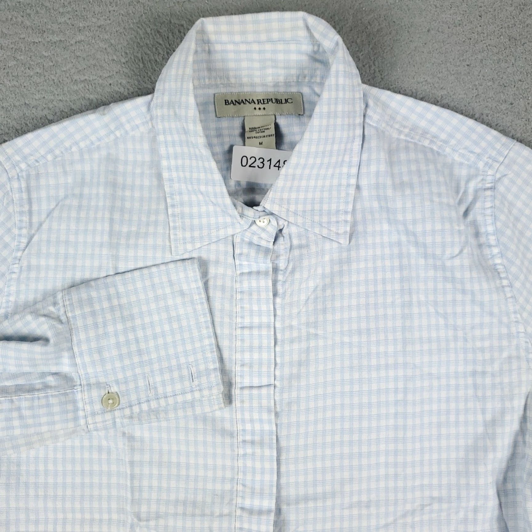 Banana Republic Banana Republic Button Up Shirt Womens Medium Blue Check Long Sleeve Size M / US 6-8 / IT 42-44 - 2 Thumbnail