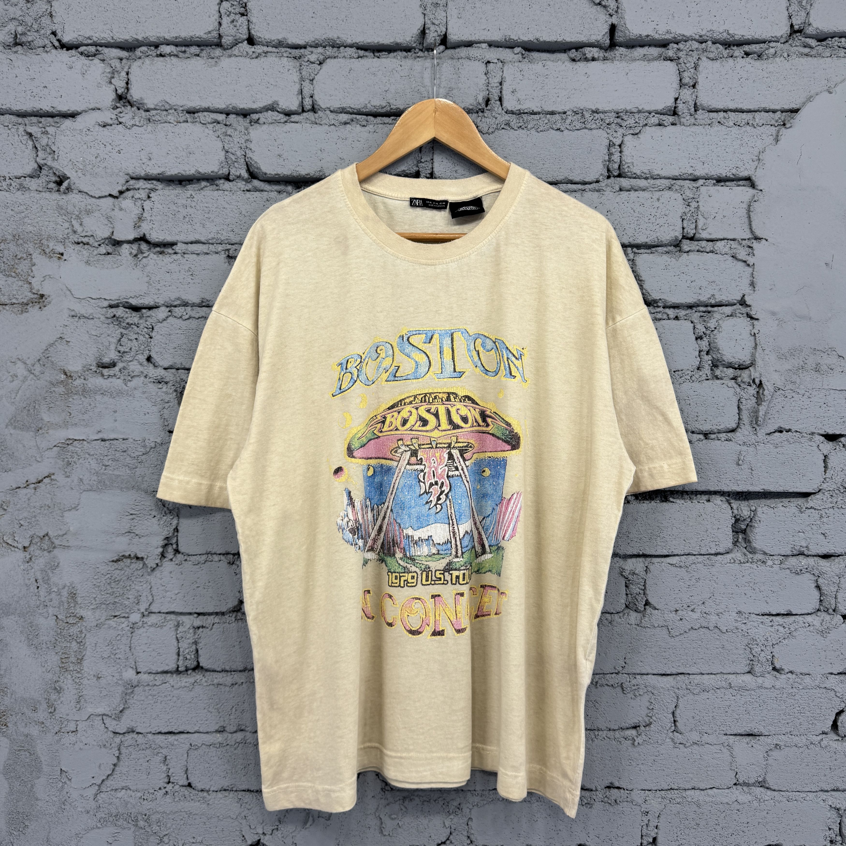 Zara Zara Boston Us Tour In Concert Promo Sunfaded Tshirt Size US XL / EU 56 / 4 - 1 Thumbnail