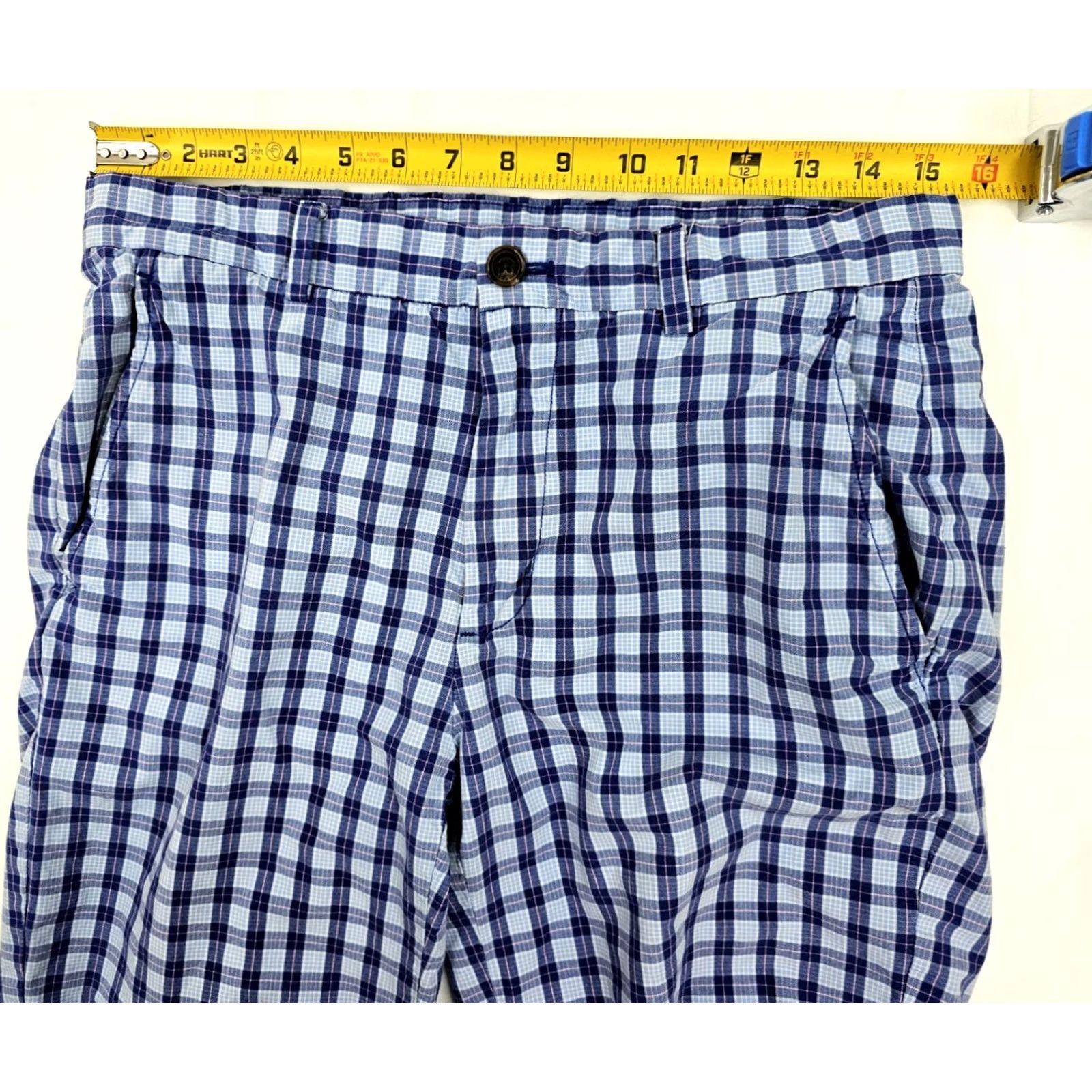 Brooks Brothers Brooks Brothers Bermuda Shorts Men 31 Casual Plaid Pink Blue Shorts Bermuda, Men, 31, Cotton, Blue, Pink, Regular Fit Size US 31 - 5 Thumbnail