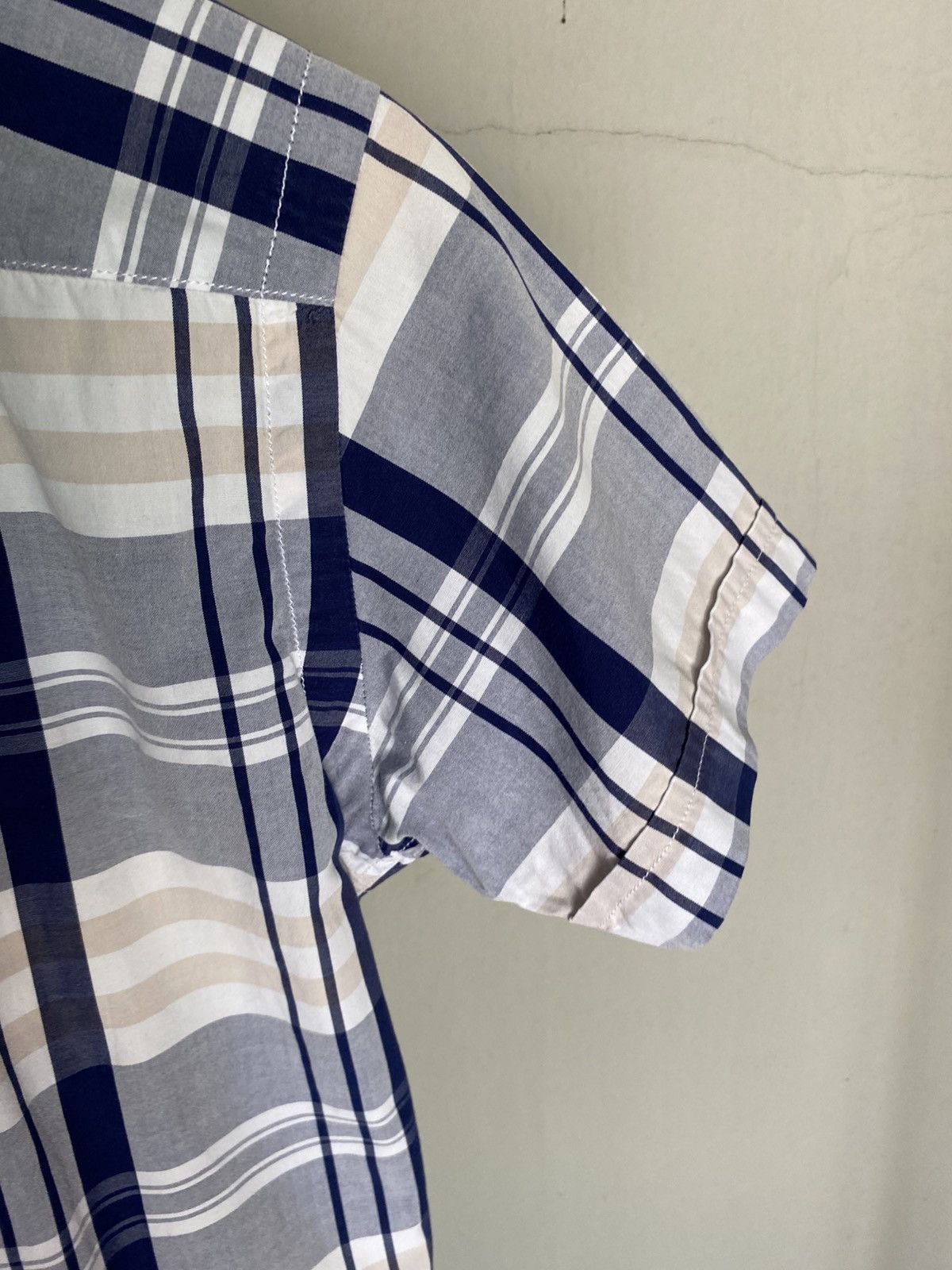 Haversack HAVERSACK Blue-White-Grey Plaid Short-Sleeve Shirt Size US S / EU 44-46 / 1 - 11 Thumbnail