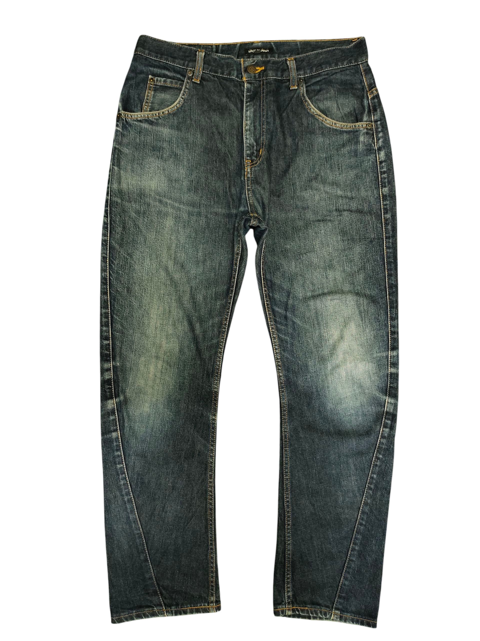 Beams Plus Beams Japan Asymmetrical Clawmark Faded Denim Jeans Size US 32 / EU 48 - 1 Thumbnail