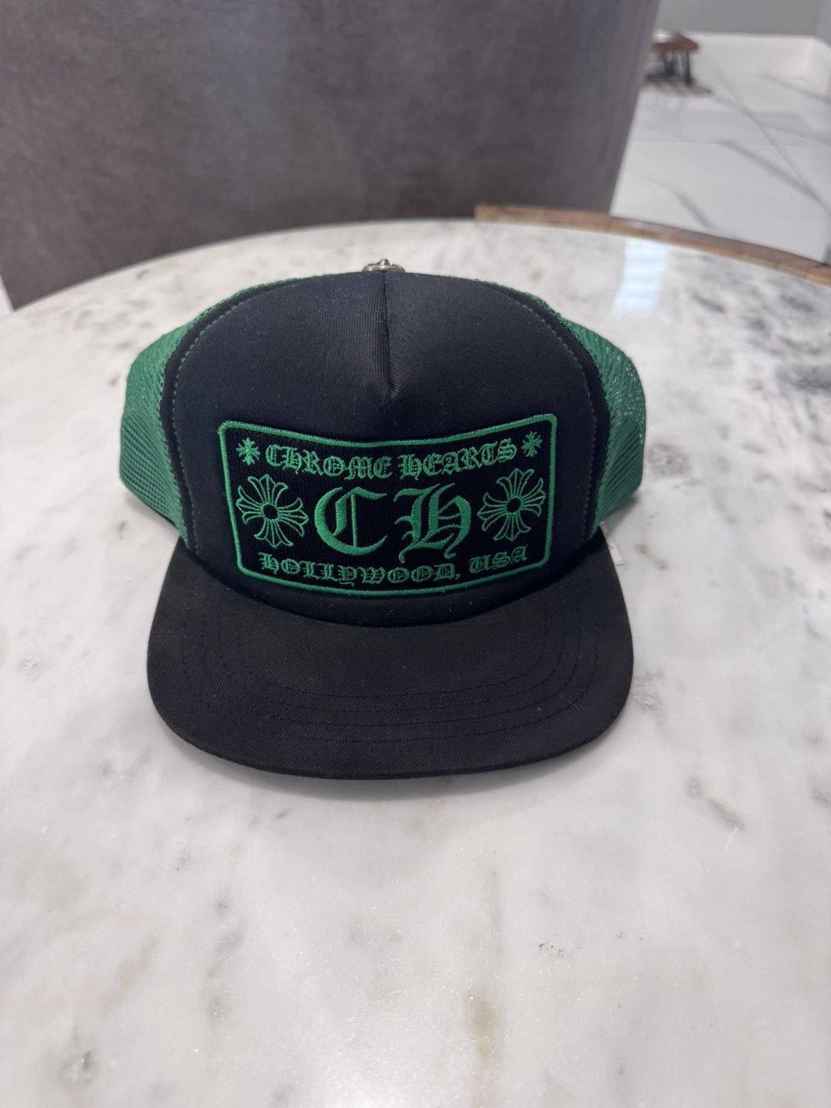 Chrome Hearts Chrome Hearts CH Black/Green Hollywood Trucker Size ONE SIZE - 1 Thumbnail