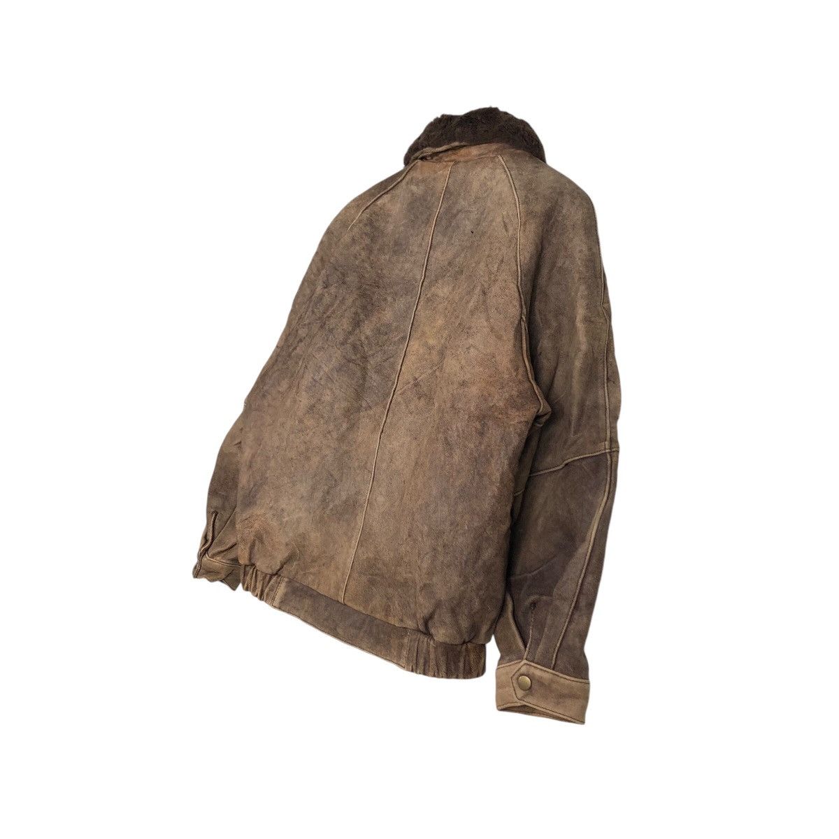 Japanese Brand 📌Vintage Bomber Leather Jacket Mink Fur Shearling Collar Size US M / EU 48-50 / 2 - 11 Thumbnail