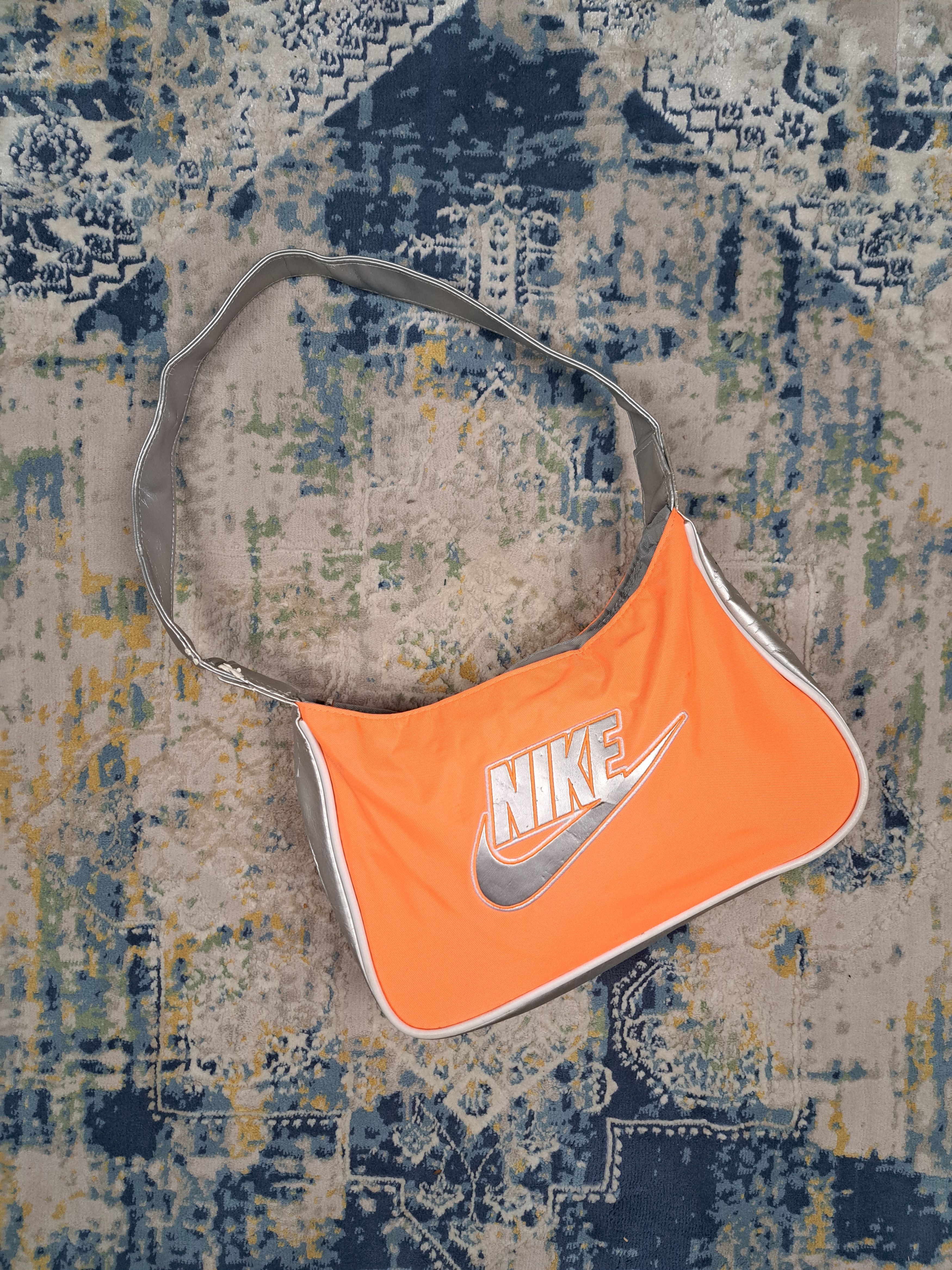 Nike Vintage y2k Neon Orange Silver Nike Baguette Bag Retro Size ONE SIZE - 1 Thumbnail