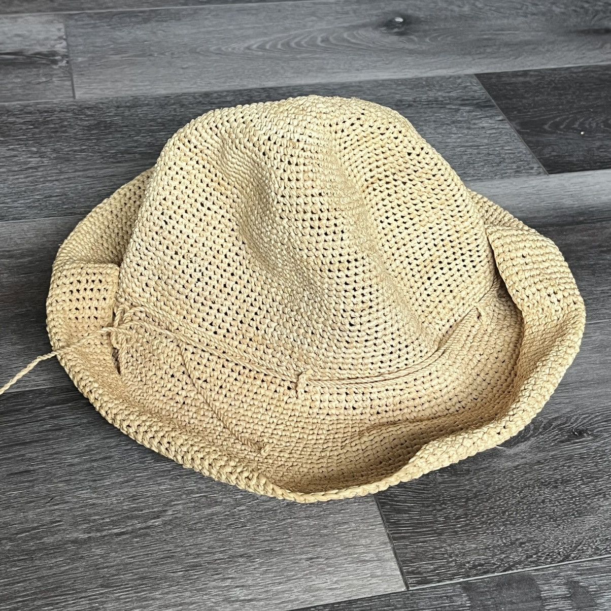 Vintage Helen Kaminski 100% Raffia Straw Hat Fedora Madagascar Size ONE SIZE - 3 Thumbnail