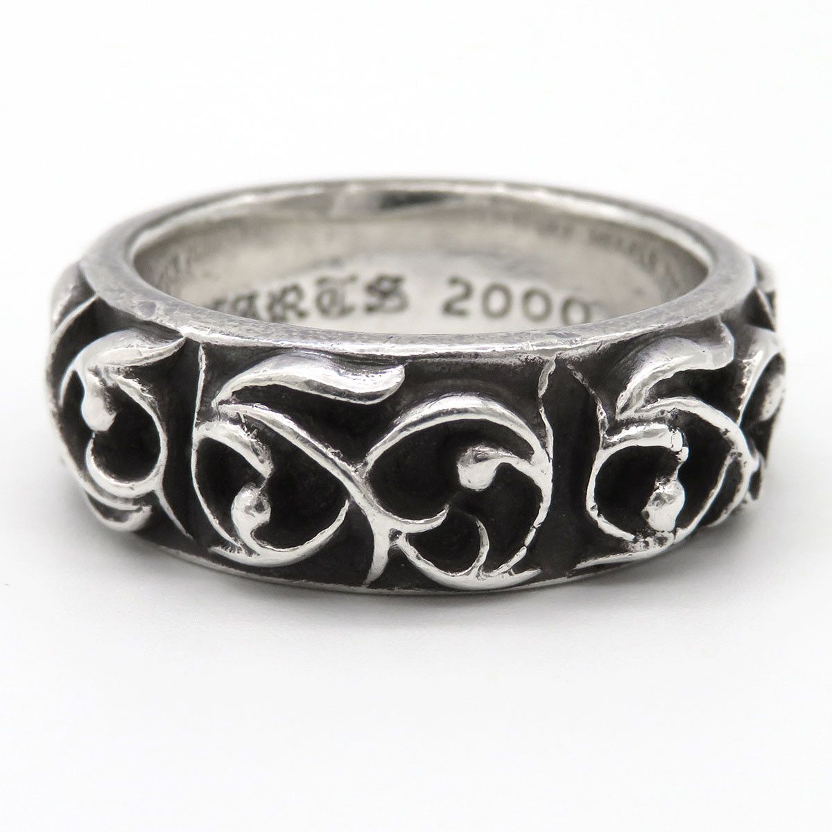 image of Chrome Hearts Eternity Vine Band Ring - Size 11 in Silver, Men's
