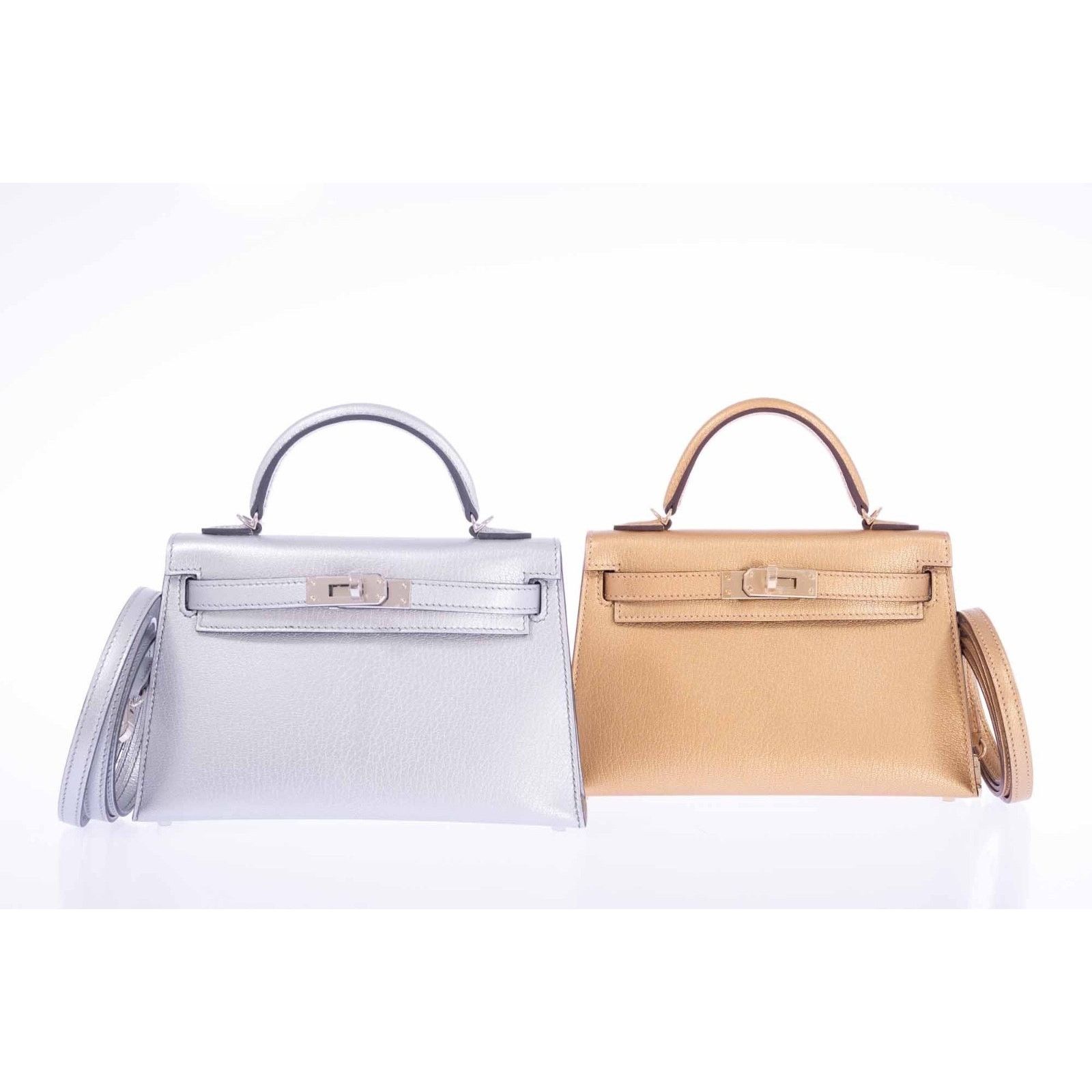 Hermes Mini Kelly 20 Sellier Argent Chevre Chamkilight Palladium Size ONE SIZE - 5 Thumbnail