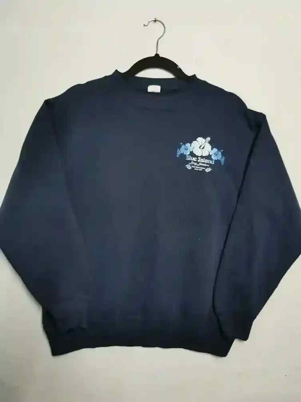 Vintage Vintage Blue Island Flower Big Logo Sweatshirt Size US L / EU 52-54 / 3 - 1 Thumbnail