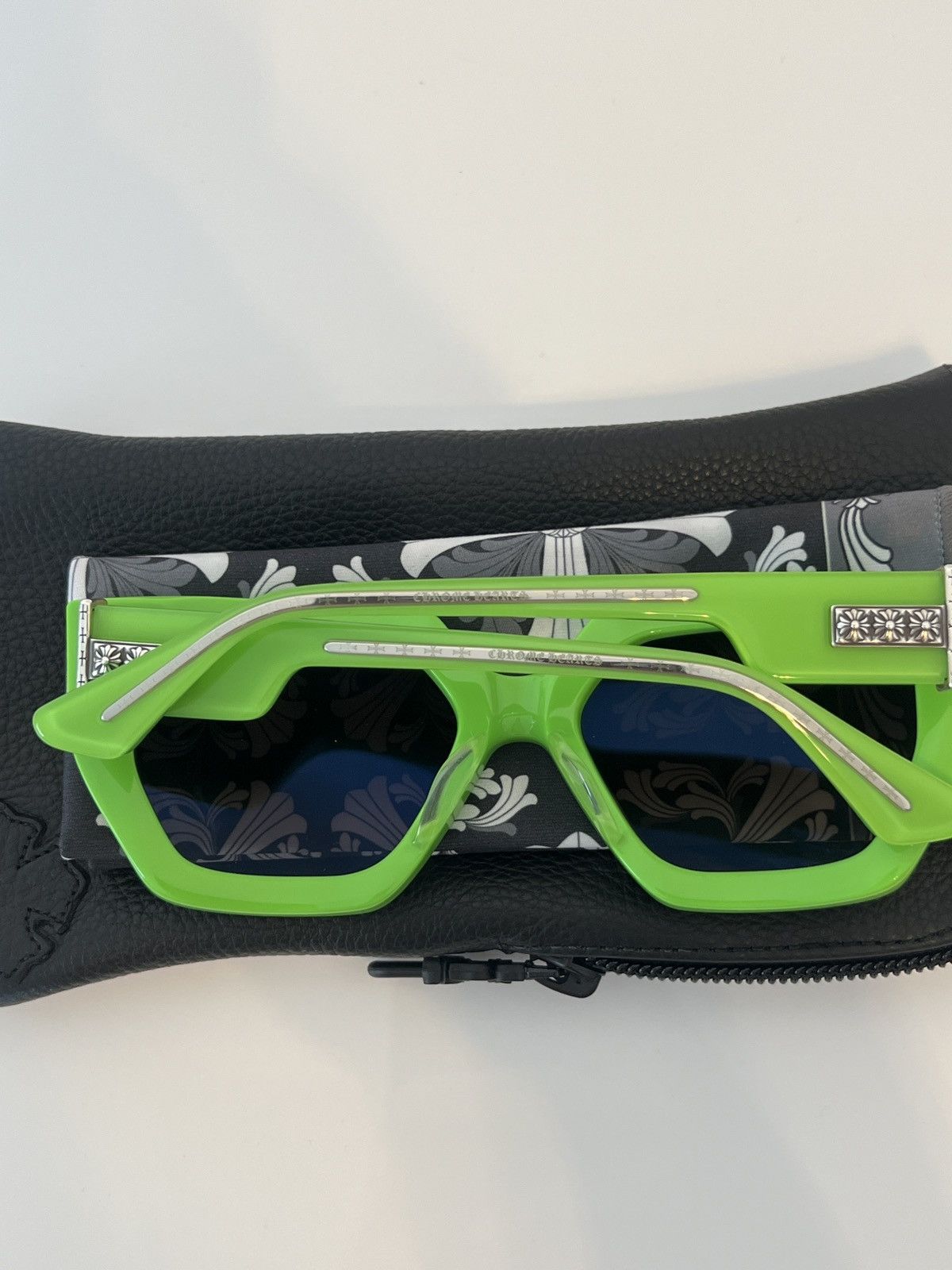 Chrome Hearts Chrome Hearts Idhitit Sunglasses Electric Green NEW 54-19 Size ONE SIZE - 2 Thumbnail