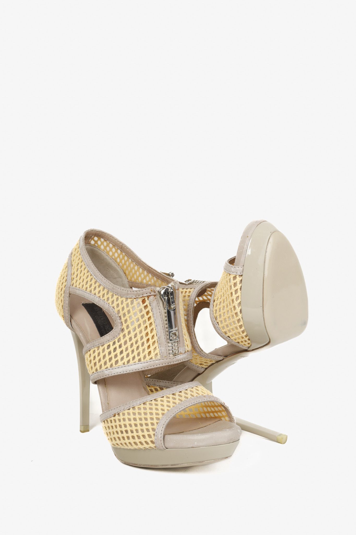 Burberry Burberry Grey Taupe Cut-Out Zipper Stiletto Heels Size US 6 / IT 36 - 4 Thumbnail