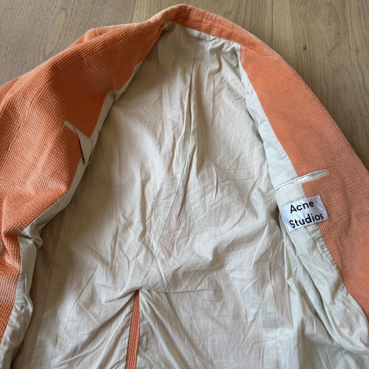 Acne Studios Acne Studios - Corduroy Suit Jacket Blazer - Peach Orange Size S / US 4 / IT 40 - 6 Thumbnail