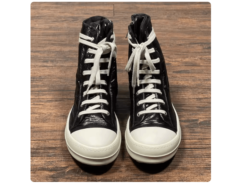 Rick Owens Men's Black Canvas High Top Sneakers