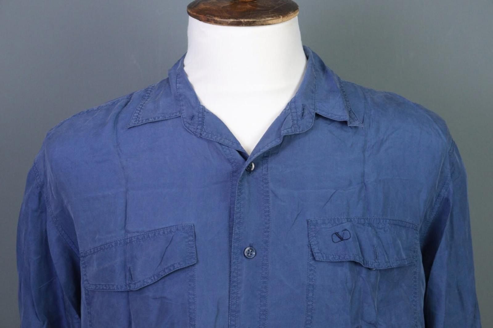 Valentino Valentino Silk Blue Button Up Pockets Overshirt Shirt Size S Size US S / EU 44-46 / 1 - 2 Thumbnail