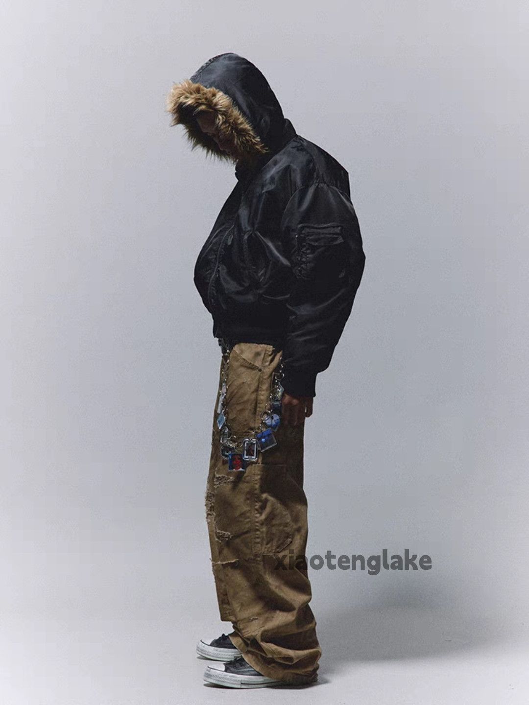 Designer Unisex faded punk grunge loose baggy Carpenter pants Size US 32 / EU 48 - 7 Thumbnail