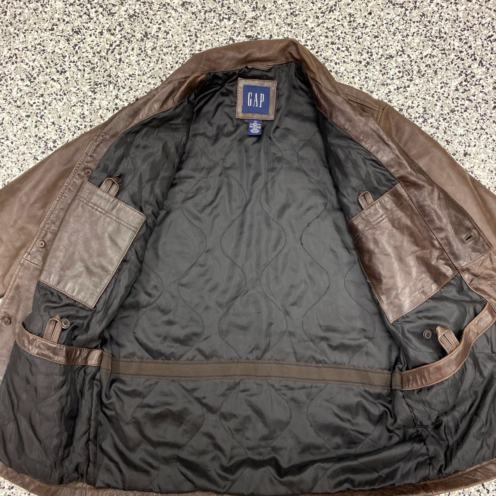 Gap VINTAGE Gap Women Leather Jacket Basic Jacket Lined XSmall Brown Long Sleeve Zip Size XS / US 0-2 / IT 36-38 - 6 Thumbnail