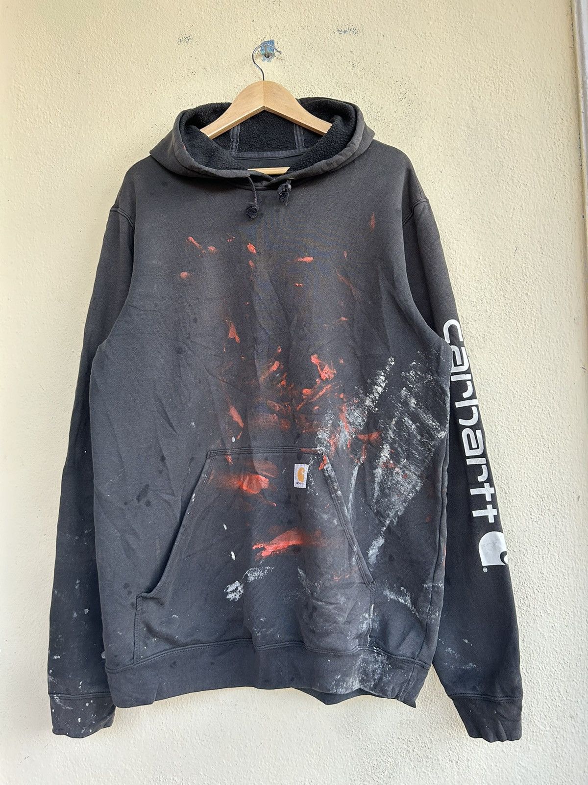 Carhartt × Vintage Carhartt Paints Splattered Pull Over Hoodie Size US L / EU 52-54 / 3 - 1 Thumbnail