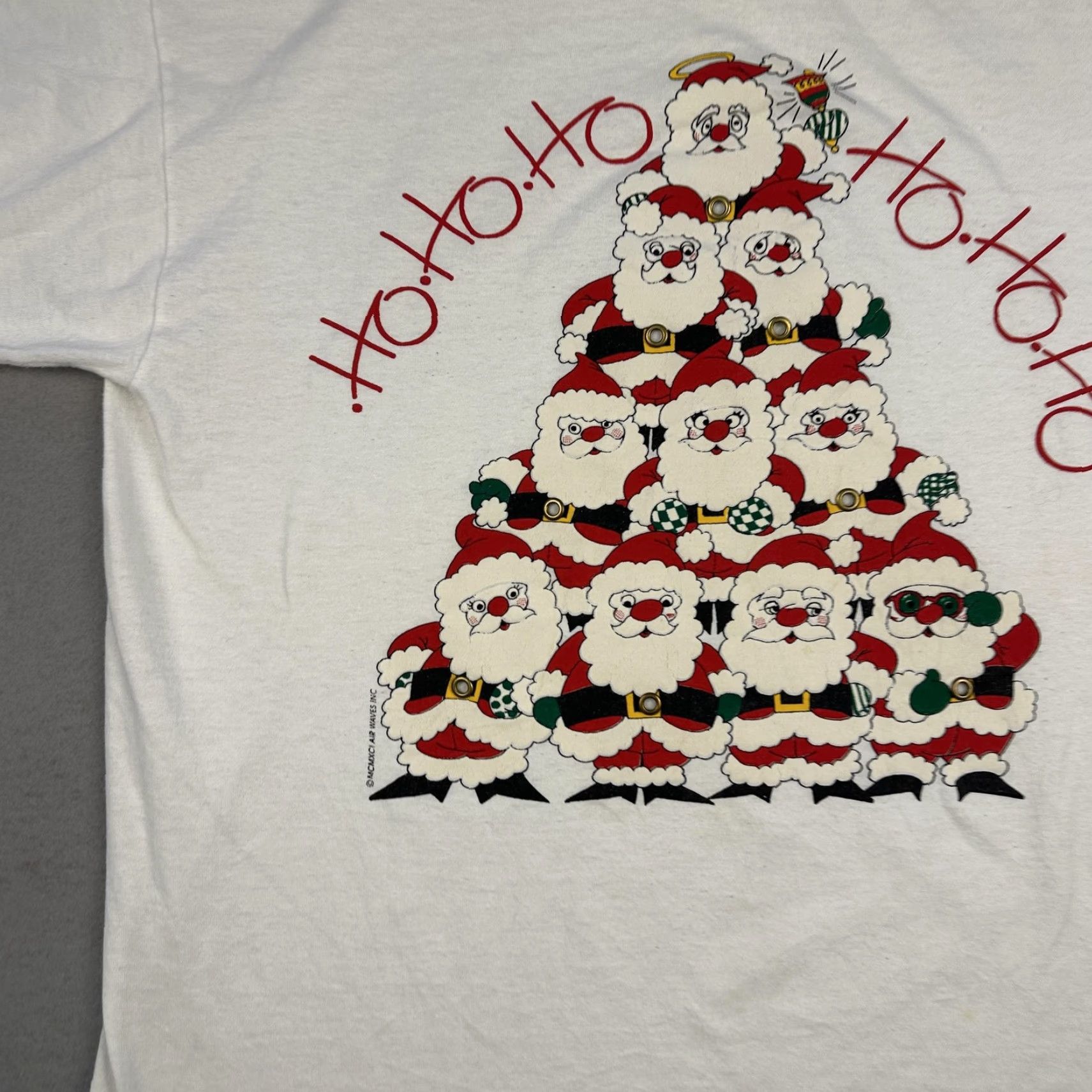 Vintage VINTAGE Santa Ho Ho Ho Shirt Mens Large White 1991 90s Christmas Graphic Print T-Shirt Mens Large White Santa Claus Xmas Vintage Size US L / EU 52-54 / 3 - 4 Thumbnail