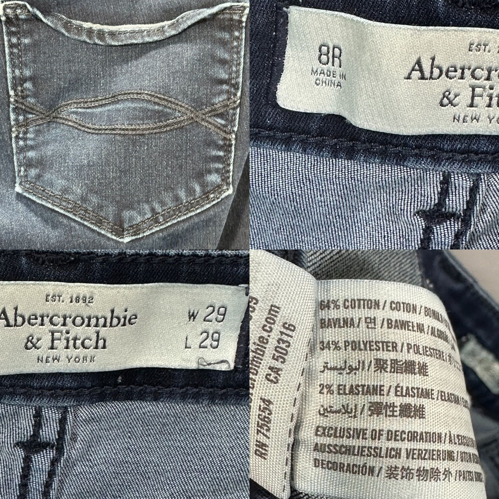 Abercrombie & Fitch Abercrombie & Fitch Jeans Womens 8 The A&F Jegging Cotton Stretch Pockets Dark Blue Denim Size 30" / US 8 / IT 44 - 8 Thumbnail