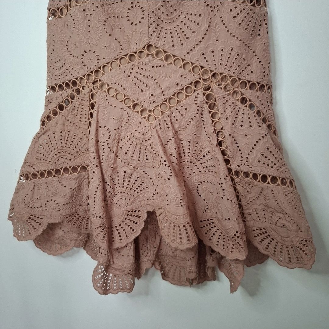 Zimmermann ZIMMERMANN Japser Asymmetric Broderie Anglaise Mini Skirt Size 24" / US 00 / IT 34 - 3 Thumbnail