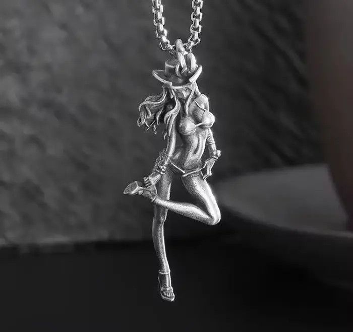 Jewelry Sexy Cowboy Girl Pendant Necklaces Size ONE SIZE - 3 Thumbnail