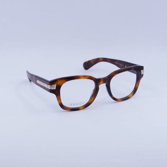 Gucci Gucci GG1518O 002 Eyeglasses Havana 51mm Square Frame Size ONE SIZE - 1 Thumbnail