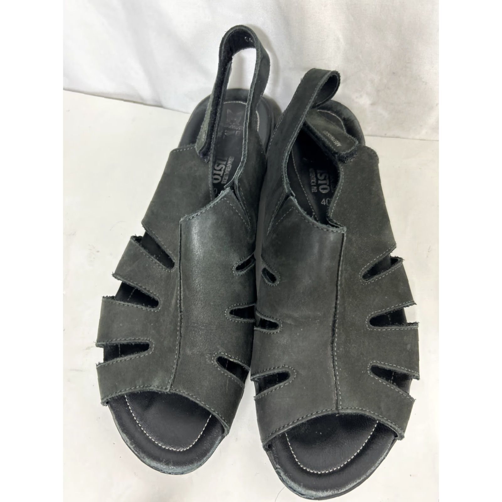 Mephisto Mephisto Womens Sandal Open Toe Slingback Leather Hook & Loop Strap Black 10 Shoes Size US 10 / IT 40 - 5 Thumbnail