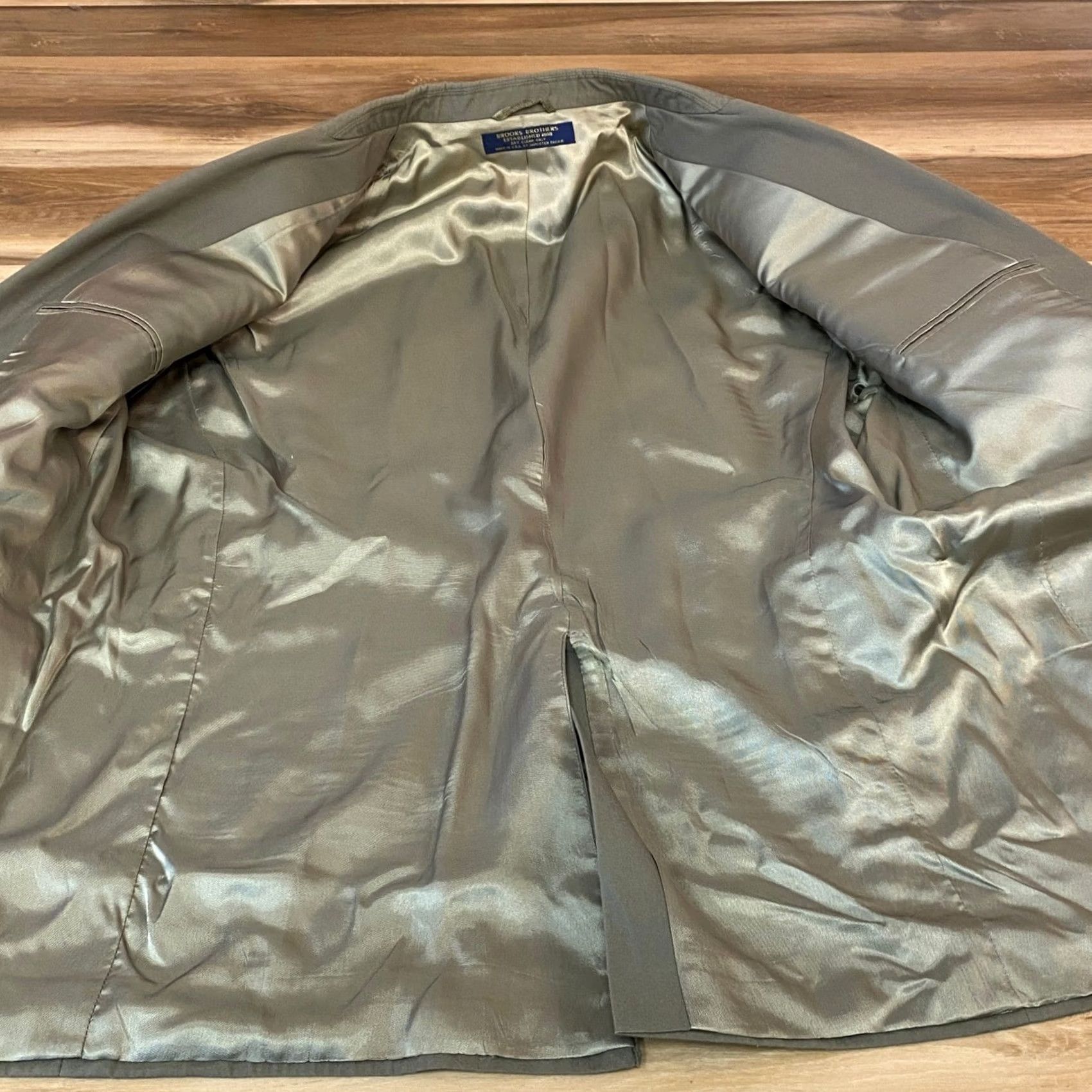 Brooks Brothers VINTAGE Brooks Brothers Blazer Mens 45R Olive Green USA Cotton Union 3 roll 2 Size 48R - 4 Thumbnail