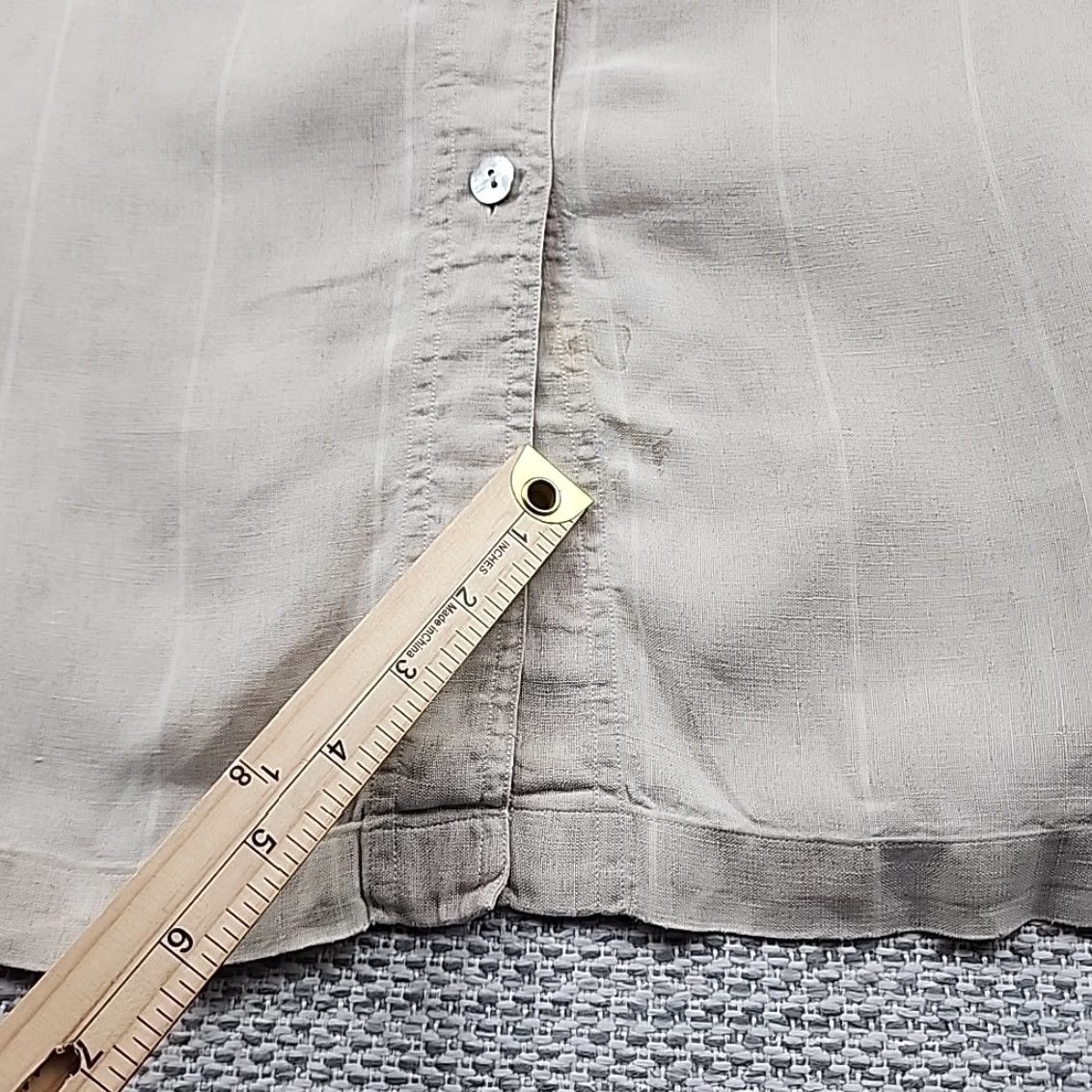 Ellen Tracy Linda Allard Ellen Tracy Blouse Jacket M 100% Linen Button Up Shoulder Pads Beige Long Sleeve Collared 18 Women Vintage: No Size XXL / US 16-18 / IT 52-54 - 5 Thumbnail