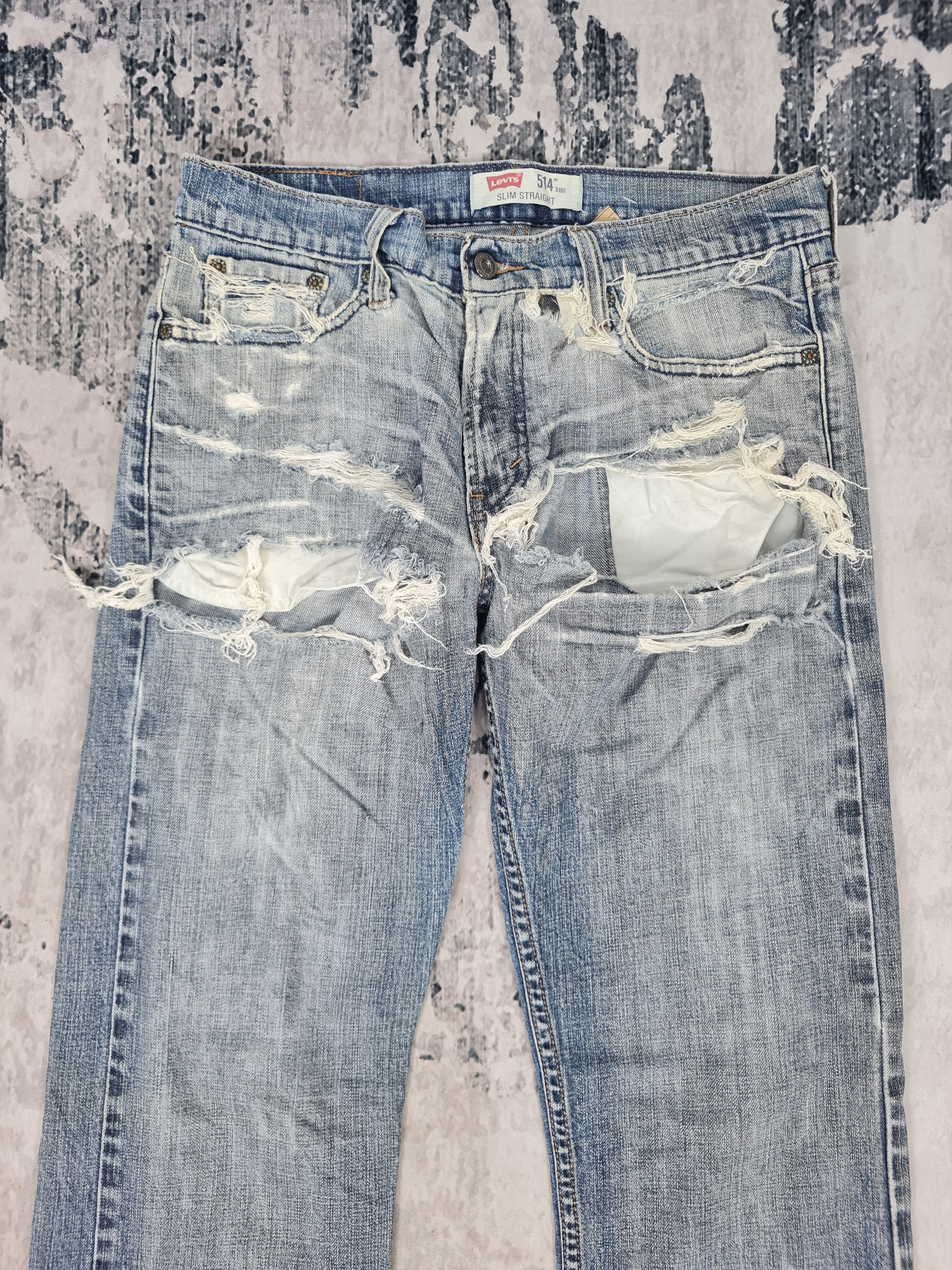 Levi's Vtg LEVIS 514 Distressed Ripped Slim Jeans L0365 Size 33X34 Size US 33 - 4 Thumbnail