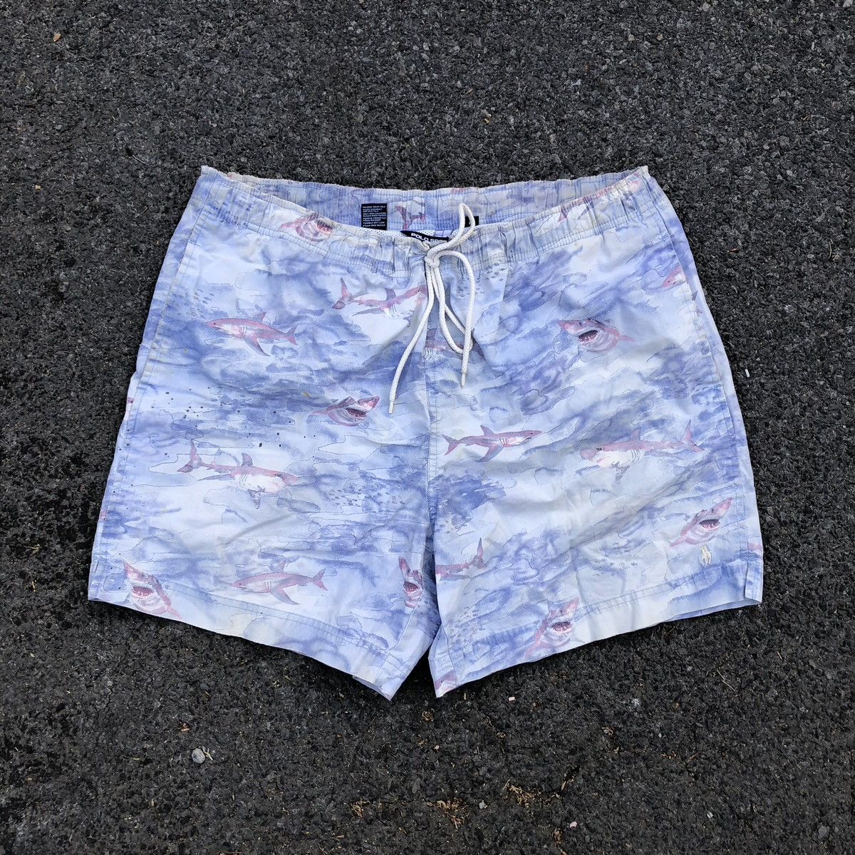 Polo Ralph Lauren Vintage Polo Sport Ralph Lauren Shark Print Swim Trunks Size US 32 / EU 48 - 1 Thumbnail
