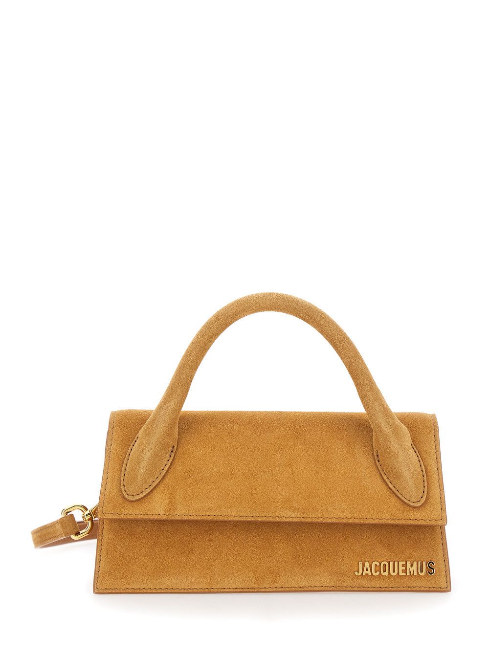 Jacquemus Brown Handbag 'Le Chiquito Long' with Logo on the Front in Suede for Women Size ONE SIZE - 1 Thumbnail