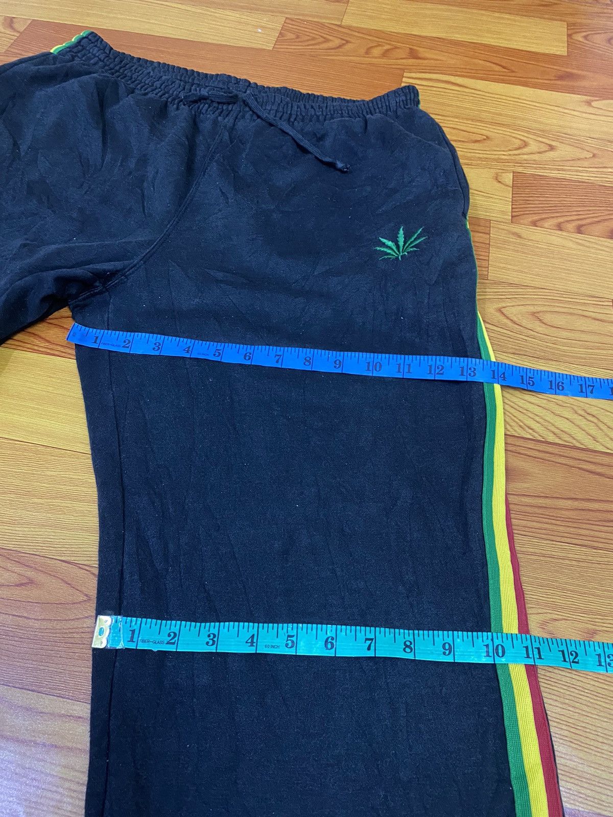 Bob Marley × Vintage Vintage Rasta Marijuana Jamaica Sweatpants Size US 34 / EU 50 - 9 Thumbnail