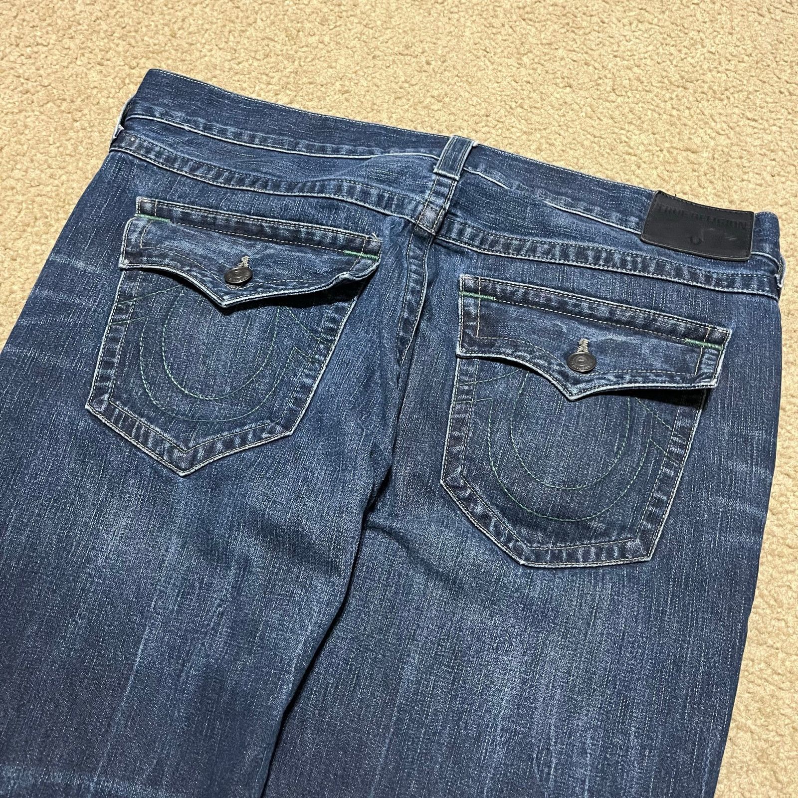 True Religion Y2K True Religion Ricky Super T Distressed Dark Wash Jeans Size US 40 / EU 56 - 3 Thumbnail