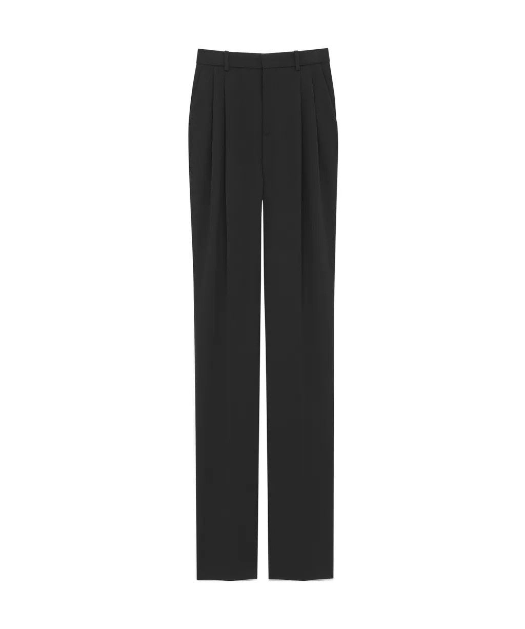 Saint Laurent Paris oc11z0126 777623 High Waisted Pants in Grain De Poudre Size 28" / US 6 / IT 42 - 1 Thumbnail