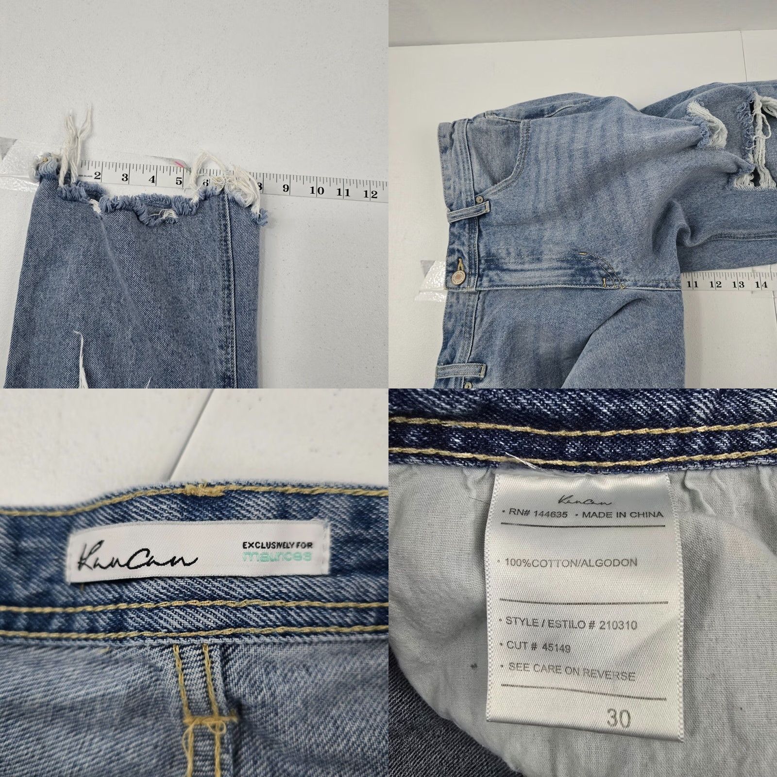 Vintage KanCan Jeans Distressed Light Wash Ankle Straight 30 Womens Blue 210310 Size 30" / US 8 / IT 44 - 8 Thumbnail