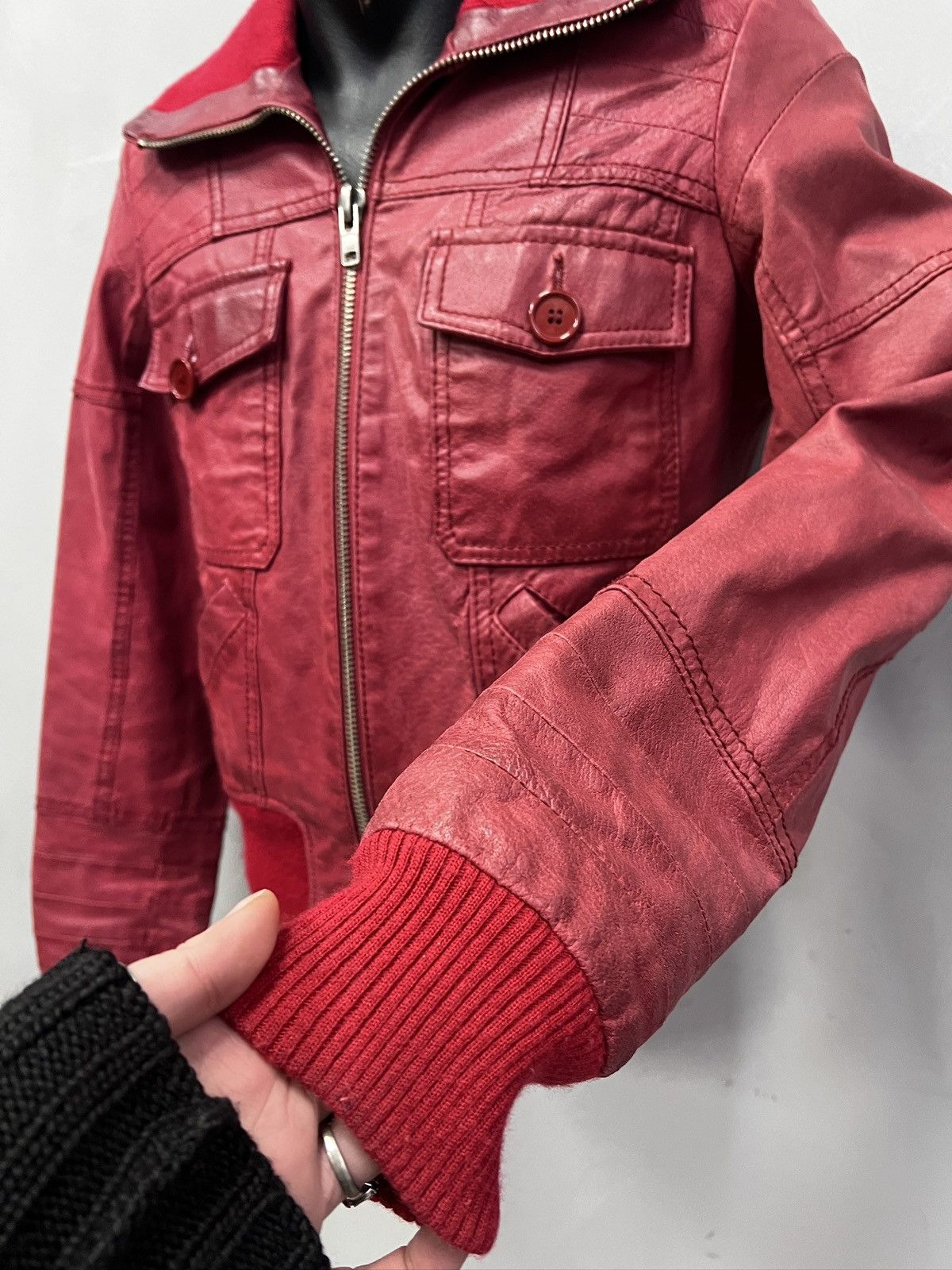 14th Addiction Slim leather avant garde y2k bomber jacket 14th addiction Size US XS / EU 42 / 0 - 4 Thumbnail