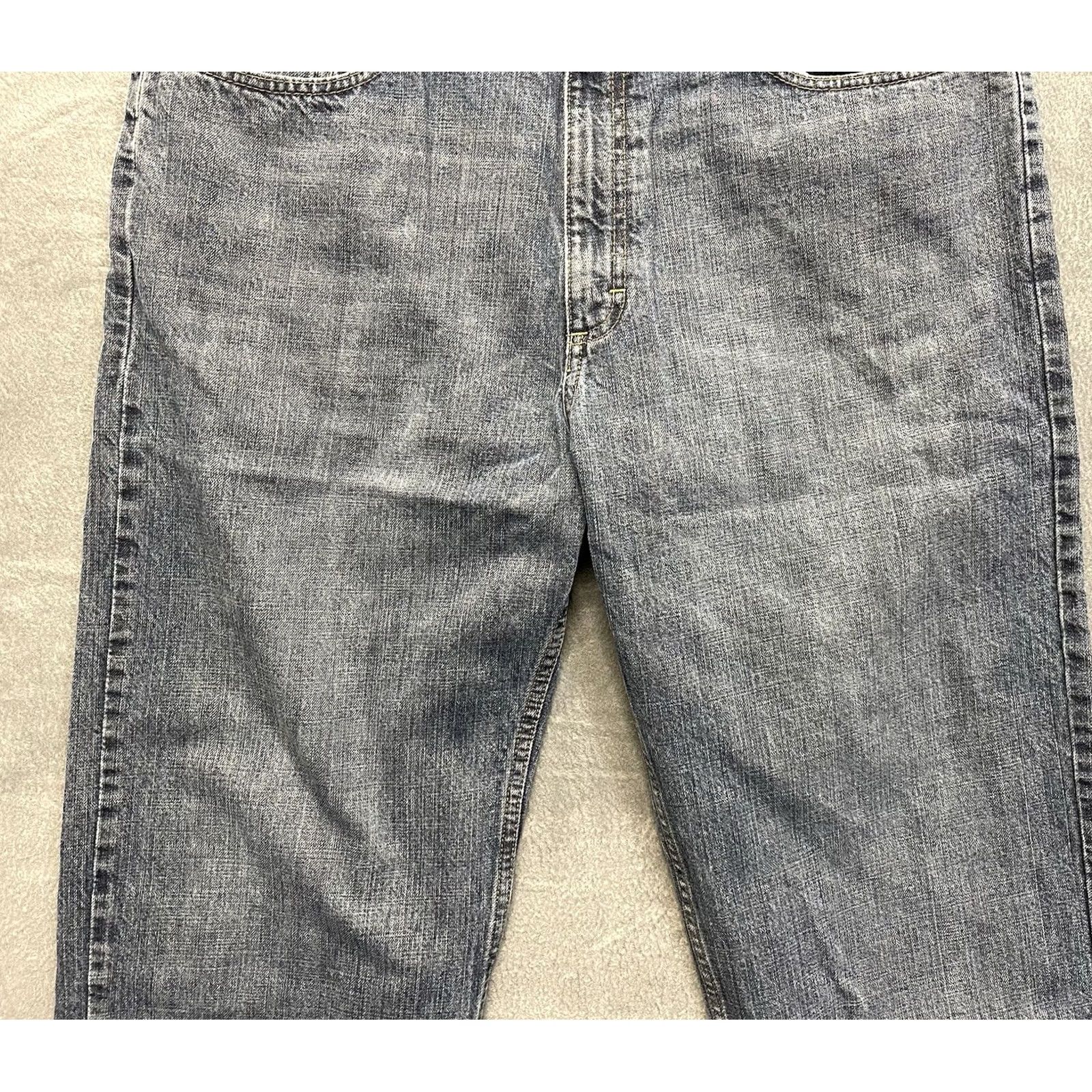 Lee Lee Jeans Mens 38 Blue Denim Size 38x33 Relaxed Straight Wash Distressed Baggy Size US 38 / EU 54 - 4 Thumbnail