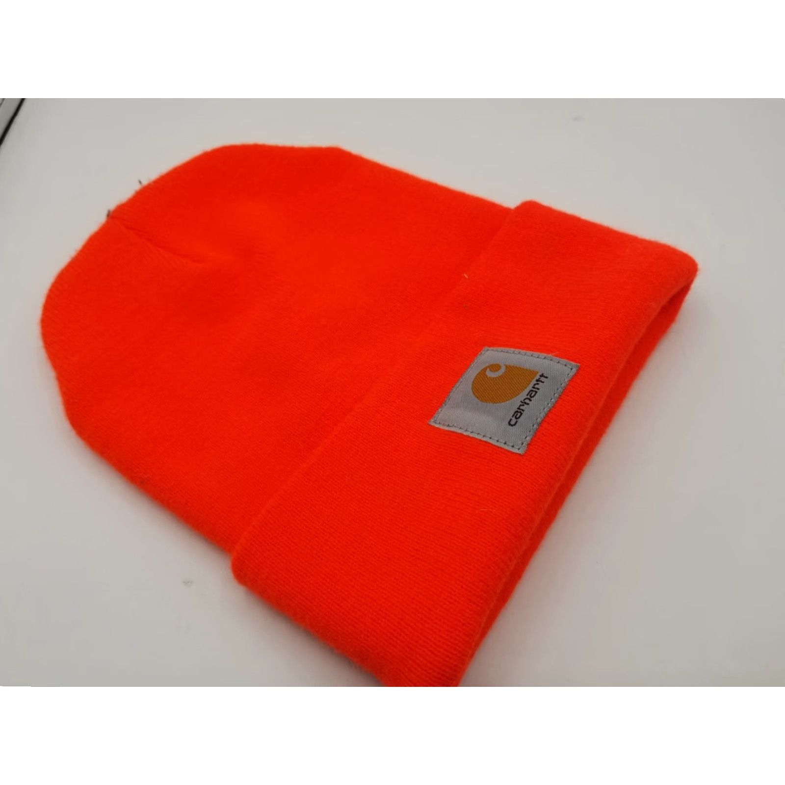 Carhartt Carhartt Beanie Cuffed Logo One Size Orange 100% Acrylic Winter Head Cap Work Men L Orange Beanie Matted? Size ONE SIZE - 7 Thumbnail