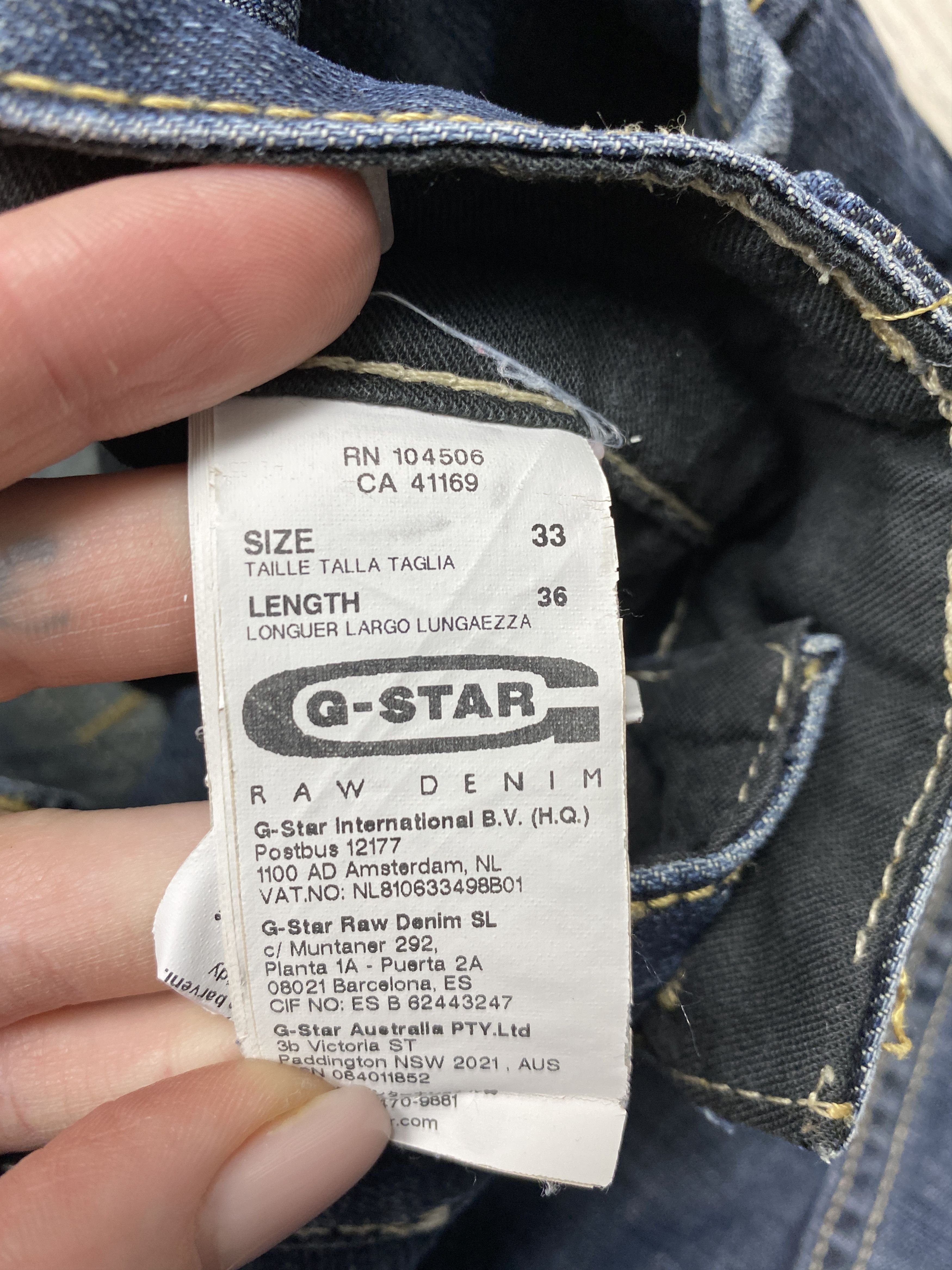 G-Star G Star Raw Vintage Mens Denim Pants Double Knee Jeans Size US 33 - 5 Thumbnail