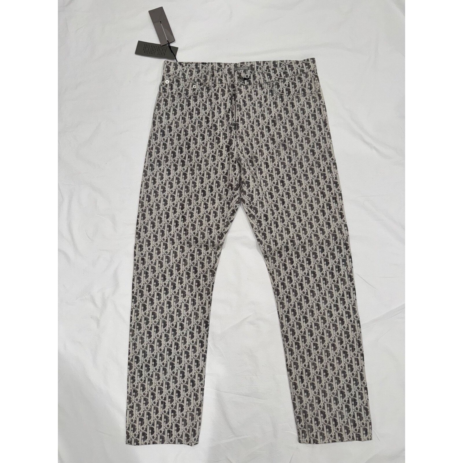 Dior Dior Oblique Monogram Logo Slim 17.5 Jeans Grey Black Denim Size US 32 / EU 48 - 2 Thumbnail